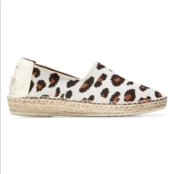 COLE HAAN CloudFeel Stitchlite Leopard-Print Leather Espadrilles. - Picture 5 of 6